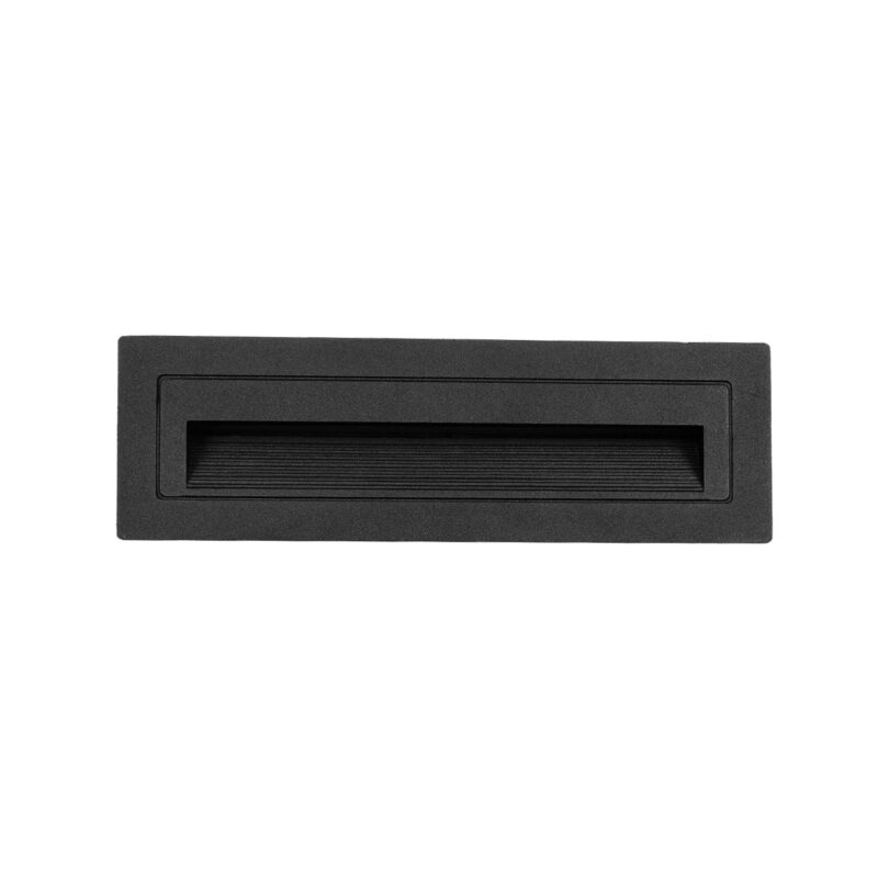 kelvo® STEPART KLV-101-0086 Χωνευτό Φωτιστικό Σκαλοπατιού / Διαδρόμου LED 4W 500lm 45° AC 220-240V Αδιάβροχο IP65 Θερμό Λευκό 2700K – Lumileds SMD Chip & TÜV SÜD Driver – Μαύρο Ματ – Μ21 x Π5.5 x Υ6.5cm / Q20.3 x 5.6cm – 5 Χρόνια Εγγύηση