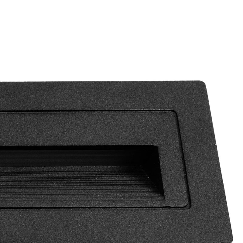 kelvo® STEPART KLV-101-0086 Χωνευτό Φωτιστικό Σκαλοπατιού / Διαδρόμου LED 4W 500lm 45° AC 220-240V Αδιάβροχο IP65 Θερμό Λευκό 2700K – Lumileds SMD Chip & TÜV SÜD Driver – Μαύρο Ματ – Μ21 x Π5.5 x Υ6.5cm / Q20.3 x 5.6cm – 5 Χρόνια Εγγύηση