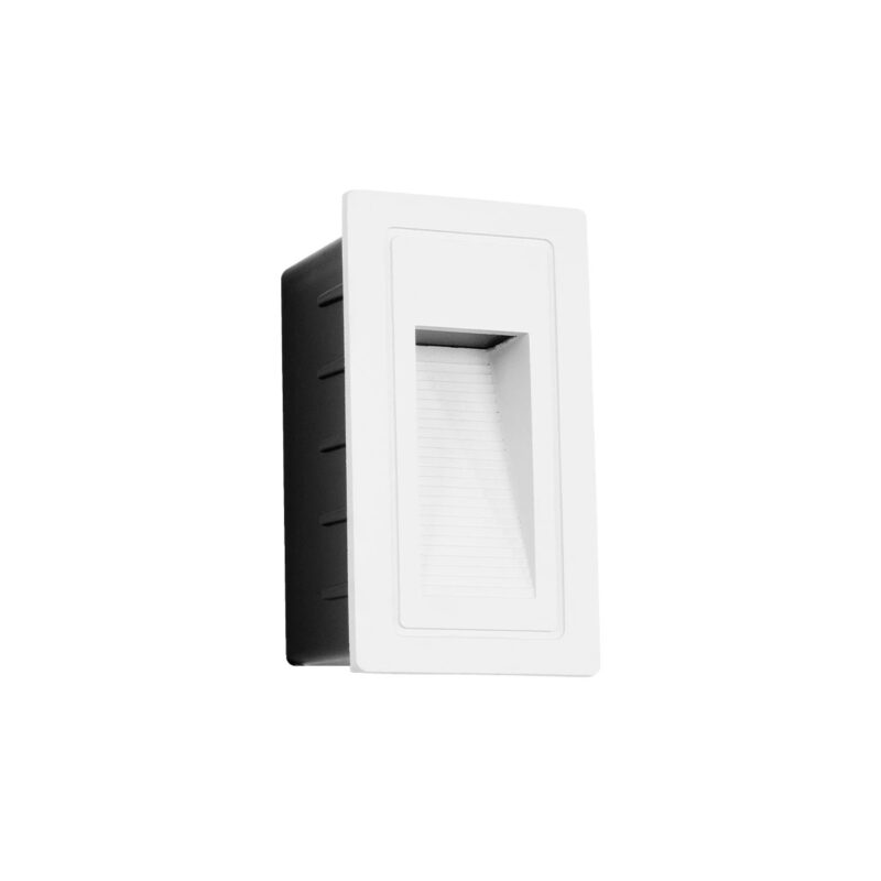 kelvo® STEPART KLV-101-0091 Χωνευτό Φωτιστικό Σκαλοπατιού / Διαδρόμου LED 3W 375lm 45° AC 220-240V Αδιάβροχο IP65 Θερμό Λευκό 2700K – Lumileds SMD Chip & TÜV SÜD Driver – Λευκό Ματ – Μ6 x Π5.5 x Υ10cm / Q5 x 9.6cm – 5 Χρόνια Εγγύηση
