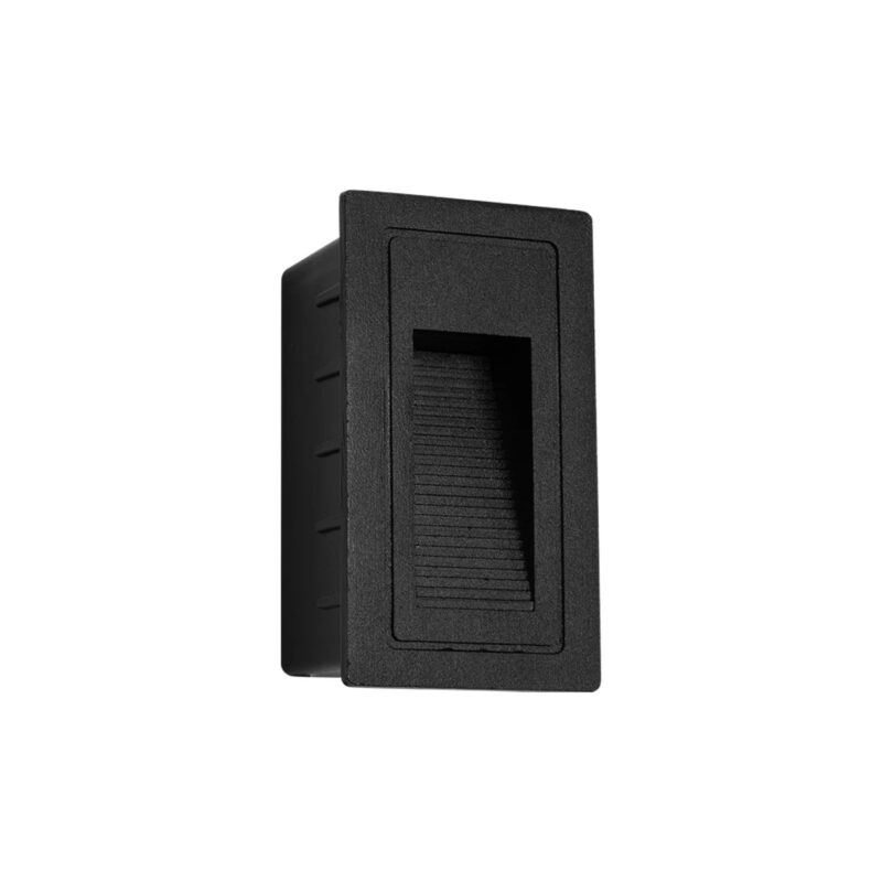 kelvo® STEPART KLV-101-0089 Χωνευτό Φωτιστικό Σκαλοπατιού / Διαδρόμου LED 3W 375lm 45° AC 220-240V Αδιάβροχο IP65 Θερμό Λευκό 2700K – Lumileds SMD Chip & TÜV SÜD Driver – Μαύρο Ματ – Μ6 x Π5.5 x Υ10cm / Q5 x 9.6cm – 5 Χρόνια Εγγύηση