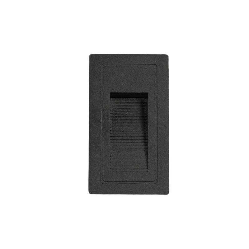 kelvo® STEPART KLV-101-0089 Χωνευτό Φωτιστικό Σκαλοπατιού / Διαδρόμου LED 3W 375lm 45° AC 220-240V Αδιάβροχο IP65 Θερμό Λευκό 2700K – Lumileds SMD Chip & TÜV SÜD Driver – Μαύρο Ματ – Μ6 x Π5.5 x Υ10cm / Q5 x 9.6cm – 5 Χρόνια Εγγύηση
