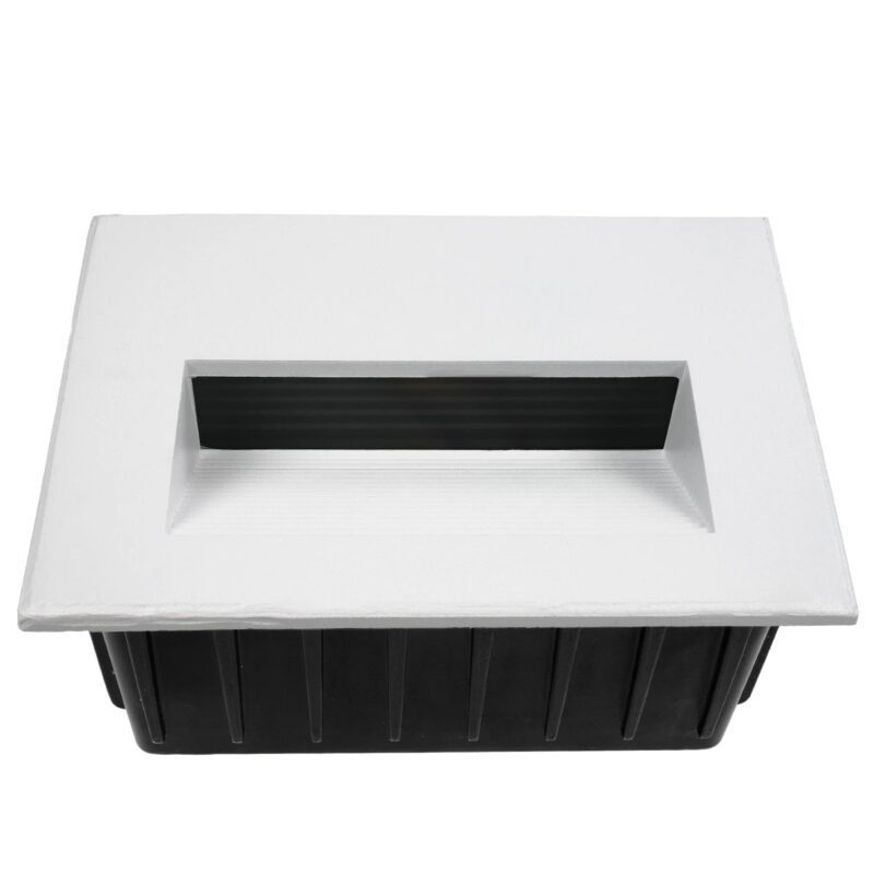 kelvo® STEPART KLV-101-0085 Χωνευτό Φωτιστικό Σκαλοπατιού / Διαδρόμου LED 3W 375lm 45° AC 220-240V Αδιάβροχο IP65 Θερμό Λευκό 2700K – Lumileds SMD Chip & TÜV SÜD Driver – Λευκό Ματ – Μ11.5 x Π5.3 x Υ8.3cm / Q10.6 x 7.6cm – 5 Χρόνια Εγγύηση