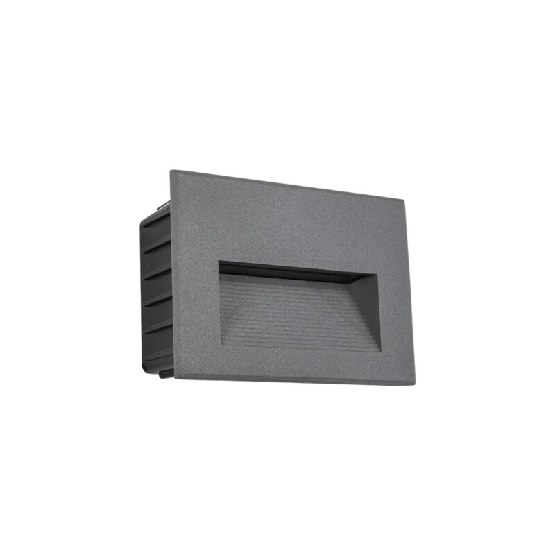 kelvo® STEPART KLV-101-0084 Χωνευτό Φωτιστικό Σκαλοπατιού / Διαδρόμου LED 3W 375lm 45° AC 220-240V Αδιάβροχο IP65 Θερμό Λευκό 2700K – Lumileds SMD Chip & TÜV SÜD Driver – Γκρι Ανθρακί Ματ – Μ11.5 x Π5.3 x Υ8.3cm / Q10.6 x 7.6cm – 5 Χρόνια Εγγύηση