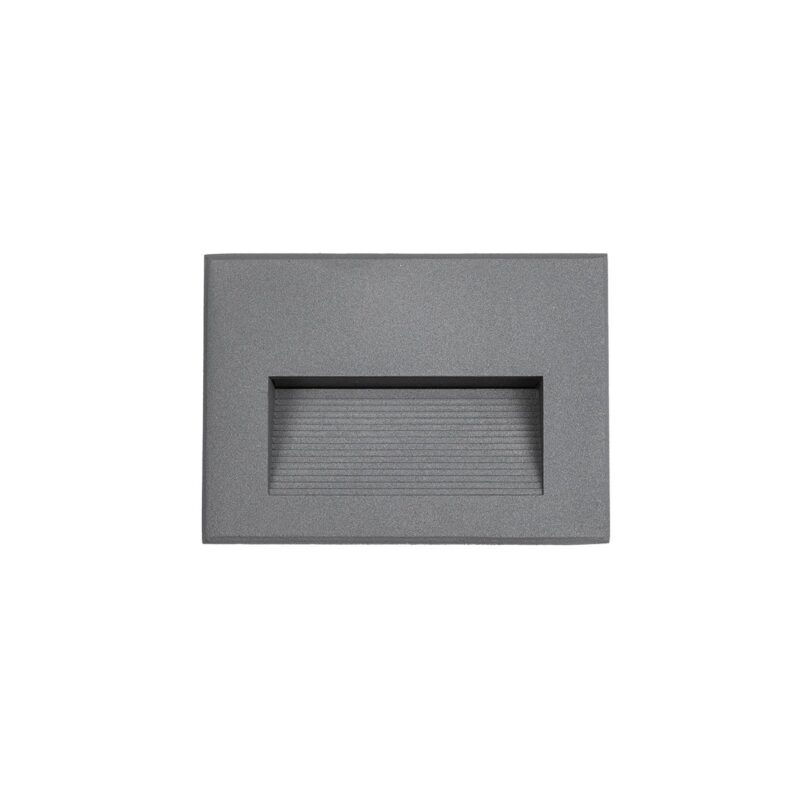 kelvo® STEPART KLV-101-0084 Χωνευτό Φωτιστικό Σκαλοπατιού / Διαδρόμου LED 3W 375lm 45° AC 220-240V Αδιάβροχο IP65 Θερμό Λευκό 2700K – Lumileds SMD Chip & TÜV SÜD Driver – Γκρι Ανθρακί Ματ – Μ11.5 x Π5.3 x Υ8.3cm / Q10.6 x 7.6cm – 5 Χρόνια Εγγύηση