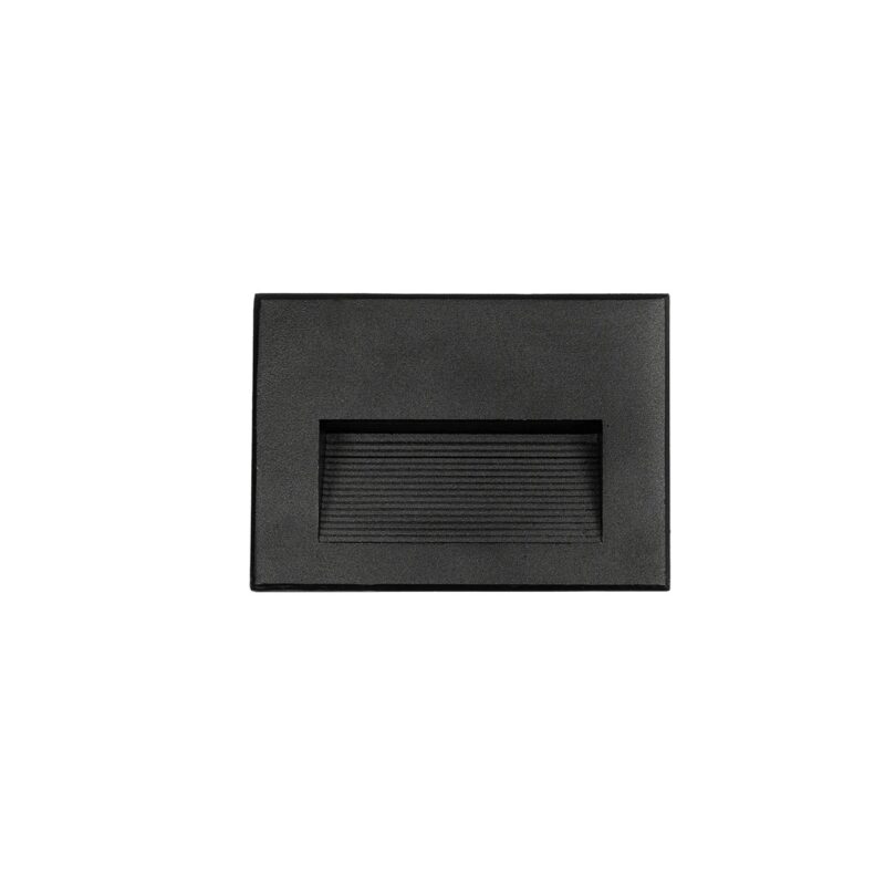 kelvo® STEPART KLV-101-0083 Χωνευτό Φωτιστικό Σκαλοπατιού / Διαδρόμου LED 3W 375lm 45° AC 220-240V Αδιάβροχο IP65 Θερμό Λευκό 2700K – Lumileds SMD Chip & TÜV SÜD Driver – Μαύρο Ματ – Μ11.5 x Π5.3 x Υ8.3cm / Q10.6 x 7.6cm – 5 Χρόνια Εγγύηση