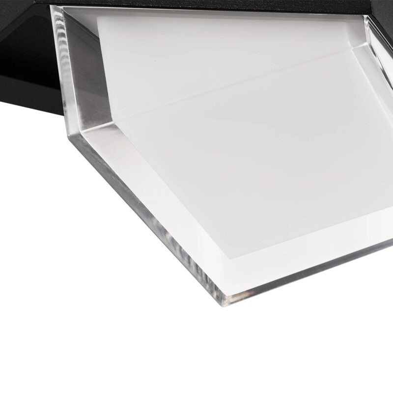 GLOBOSTAR® EMPIRE 60780 Μοντέρνο Φωτιστικό Τοίχου – Απλίκα LED 12W 1260lm 120° AC 220-240V Αδιάβροχο IP65 Φυσικό Λευκό 4500K – Bridgelux SMD Chip & TÜV SÜD Driver – Μαύρο Ματ – Μ18.5 x Π10 x Υ17.5cm – 3 Χρόνια Εγγύηση