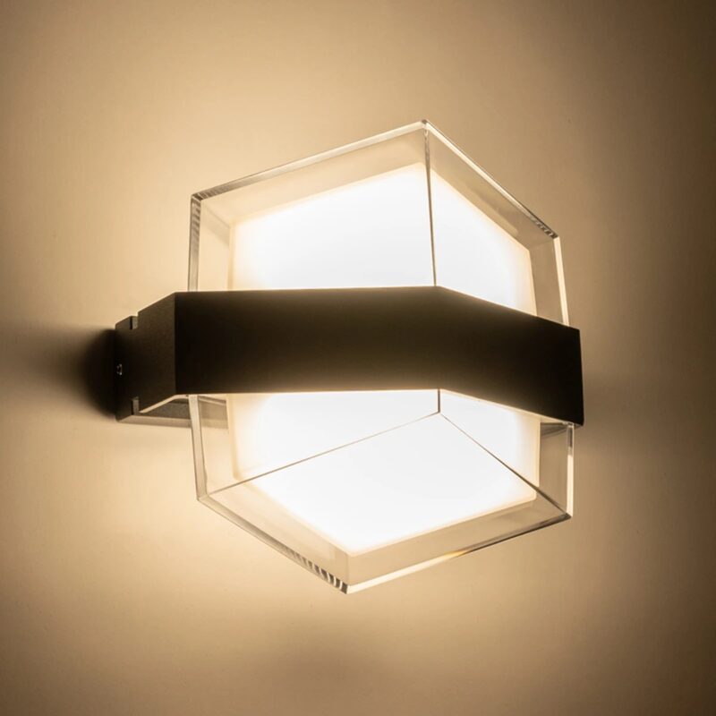 GLOBOSTAR® EMPIRE 60780 Μοντέρνο Φωτιστικό Τοίχου – Απλίκα LED 12W 1260lm 120° AC 220-240V Αδιάβροχο IP65 Φυσικό Λευκό 4500K – Bridgelux SMD Chip & TÜV SÜD Driver – Μαύρο Ματ – Μ18.5 x Π10 x Υ17.5cm – 3 Χρόνια Εγγύηση