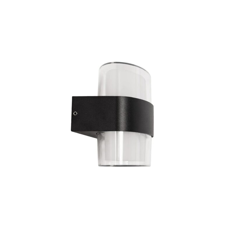GLOBOSTAR® EMPIRE 60783 Μοντέρνο Φωτιστικό Τοίχου – Απλίκα LED 12W 1200lm 120° AC 220-240V Αδιάβροχο IP65 Θερμό Λευκό 2700K – Bridgelux SMD Chip & TÜV SÜD Driver – Μαύρο Ματ – Μ18.5 x Π9 x Υ12cm – 3 Χρόνια Εγγύηση