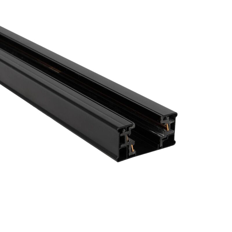 GLOBOSTAR® TRACKOLD-2PH 60875 Διφασική Ράγα 3 Καλωδίων 2L+1N για Σύστημα Ράγας Trackold-2PH AC 220-240V IP20 – Μαύρο Ματ – Μ100 x Π5 x Υ1cm