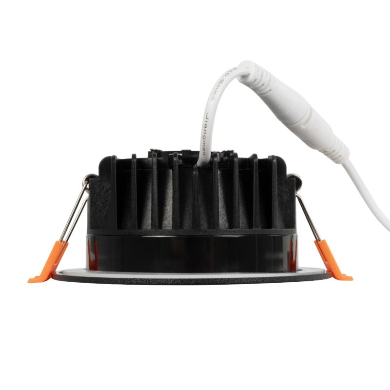 GLOBOSTAR® WATERA 60897 Χωνευτό Downlight Σποτ Panel Μπάνιου & WC LED 12W 1500lm 120° AC 220-240V Αδιάβροχο IP54 Ρυθμιζόμενο Λευκό CCT με Διακόπτη στο Σώμα 2700K/4500K/6000K Dimmable – Lumileds SMD Chip & TÜV SÜD Driver – Μαύρο Ματ – Μ10.8 x Π10.8 x Υ3.2cm / Q9cm – 3 Χρόνια Εγγύηση