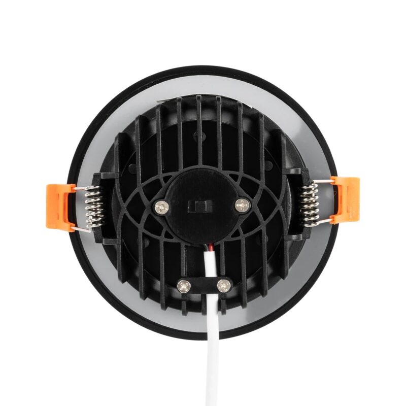 GLOBOSTAR® WATERA 60897 Χωνευτό Downlight Σποτ Panel Μπάνιου & WC LED 12W 1500lm 120° AC 220-240V Αδιάβροχο IP54 Ρυθμιζόμενο Λευκό CCT με Διακόπτη στο Σώμα 2700K/4500K/6000K Dimmable – Lumileds SMD Chip & TÜV SÜD Driver – Μαύρο Ματ – Μ10.8 x Π10.8 x Υ3.2cm / Q9cm – 3 Χρόνια Εγγύηση
