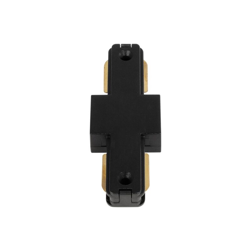 GLOBOSTAR® EUROTRACK-1PH 60903 Μονοφασικός Σύνδεσμος I Επέκτασης Ράγας 2 Καλωδίων 1L+1N για Σύστημα Ράγας Eurotrack-1PH AC 220-240V IP20 – Μαύρο Ματ – Μ9.3 x Π3.5 x Υ1.6cm