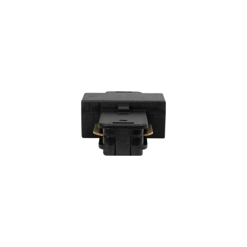 GLOBOSTAR® EUROTRACK-1PH 60903 Μονοφασικός Σύνδεσμος I Επέκτασης Ράγας 2 Καλωδίων 1L+1N για Σύστημα Ράγας Eurotrack-1PH AC 220-240V IP20 – Μαύρο Ματ – Μ9.3 x Π3.5 x Υ1.6cm