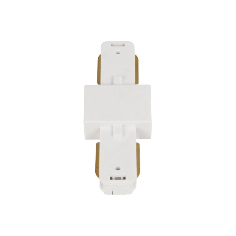 GLOBOSTAR® EUROTRACK-1PH 60904 Μονοφασικός Σύνδεσμος Ι Επέκτασης Ράγας 2 Καλωδίων 1L+1N για Σύστημα Ράγας Eurotrack-1PH AC 220-240V IP20 – Λευκό Ματ – Μ9.3 x Π3.5 x Υ1.6cm