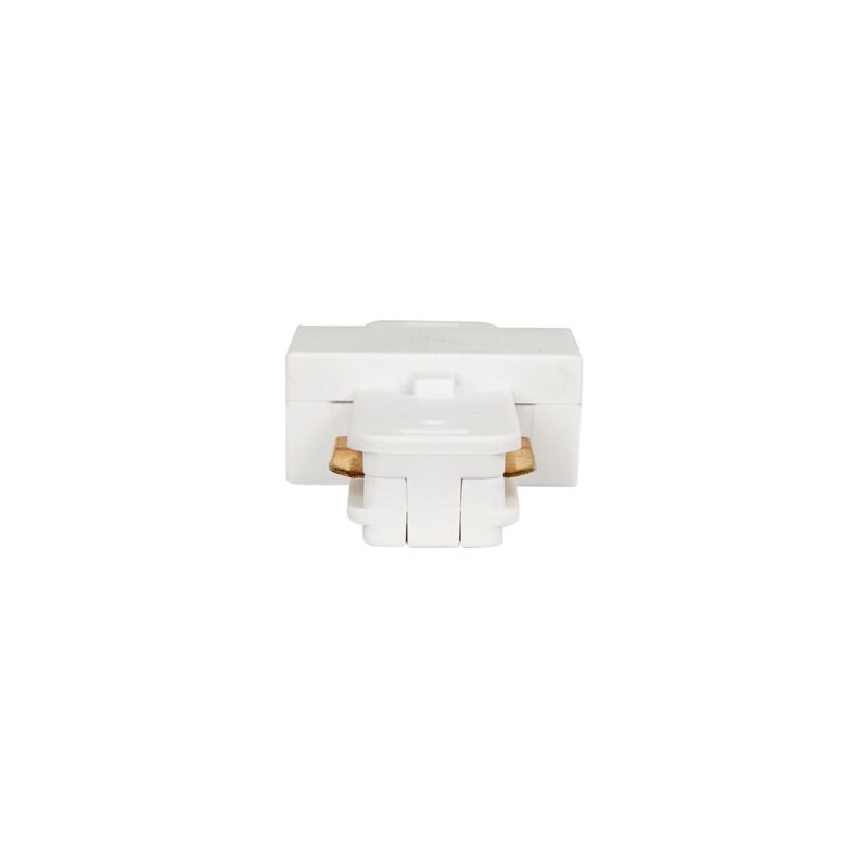 GLOBOSTAR® EUROTRACK-1PH 60904 Μονοφασικός Σύνδεσμος Ι Επέκτασης Ράγας 2 Καλωδίων 1L+1N για Σύστημα Ράγας Eurotrack-1PH AC 220-240V IP20 – Λευκό Ματ – Μ9.3 x Π3.5 x Υ1.6cm