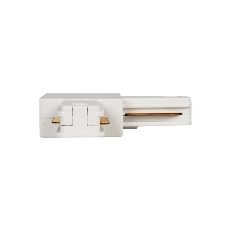 GLOBOSTAR® EUROTRACK-1PH 60906 Μονοφασικός Σύνδεσμος Γ Ράγας 2 Καλωδίων 1L+1N για Σύστημα Ράγας Eurotrack-1PH AC 220-240V IP20 – Λευκό Ματ – Μ6.5 x Π6.5 x Υ1.6cm