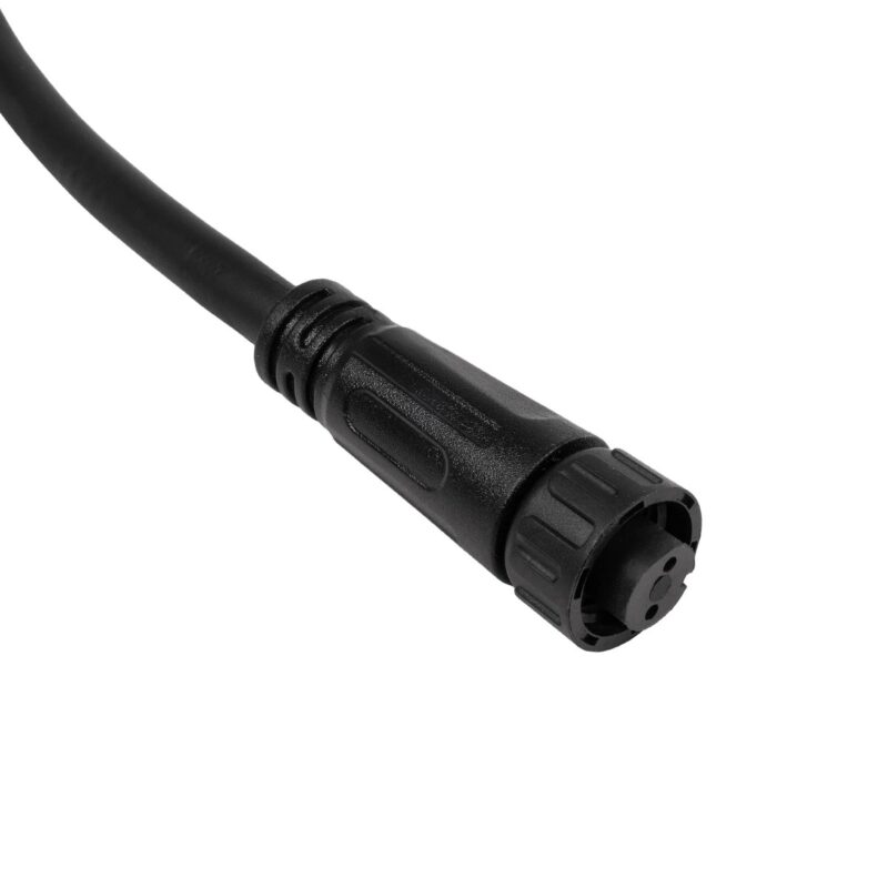 GLOBOSTAR® CONNECTOR 60955 2 Pin Καλώδιο/Επέκταση Ι 1 Μέτρου με Είσοδο 1 x Αρσενικό Βύσμα & Έξοδο 1 x Θηλυκό Βύσμα Αδιάβροχο IP68 – Μαύρο – Μ100 x Π1.5 x Υ1.5cm