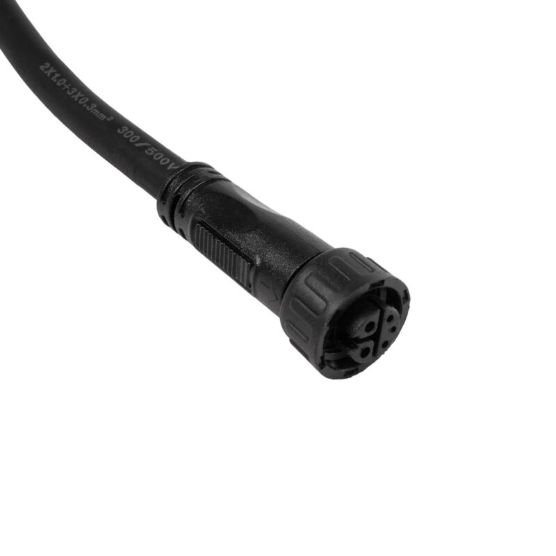 GLOBOSTAR® CONNECTOR 60957 5 Pin Καλώδιο/Επέκταση Τ 1 Μέτρου με Είσοδο 1 x Αρσενικό Βύσμα & Έξοδο 2 x Θηλυκά Βύσματα Αδιάβροχο IP68 – Μαύρο – Μ100 x Π52 x Υ2cm
