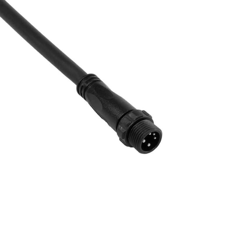 GLOBOSTAR® CONNECTOR 60958 5 Pin Καλώδιο/Επέκταση Ι 1 Μέτρου με Είσοδο 1 x Αρσενικό Βύσμα & Έξοδο 1 x Θηλυκό Βύσμα Αδιάβροχο IP68 – Μαύρο – Μ100 x Π1.6 x Υ1.6cm