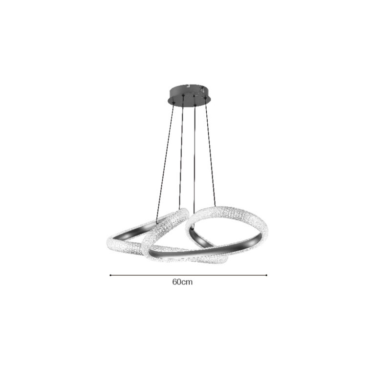 Inlight Κρεμαστό φωτιστικό LED 40W 3CCT (by switch on base)  σε χρώμιο D:60cm (6101-Chrome)