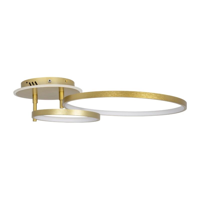 GLOBOSTAR® NEMESIS 61107 Μοντέρνο Φωτιστικό Οροφής LED 67W 7573lm 360° AC 220-240V IP20 Ρυθμιζόμενο Λευκό CCT με Χειριστήριο από 2700K έως 6000K Dimmable – Lumileds SMD Chip – Χρυσό Βούρτσας – Μ84 x Π45 x Υ13cm – 3 Χρόνια Εγγύηση