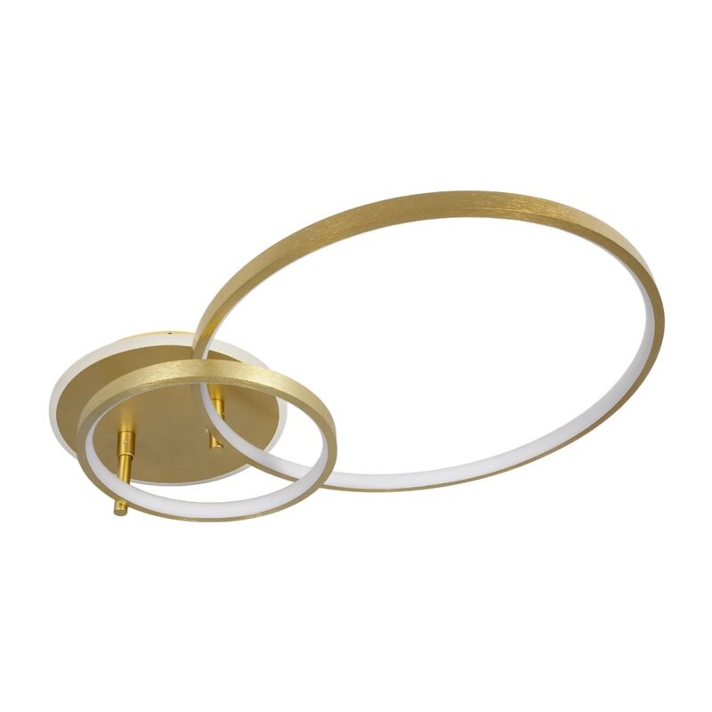 GLOBOSTAR® NEMESIS 61107 Μοντέρνο Φωτιστικό Οροφής LED 67W 7573lm 360° AC 220-240V IP20 Ρυθμιζόμενο Λευκό CCT με Χειριστήριο από 2700K έως 6000K Dimmable – Lumileds SMD Chip – Χρυσό Βούρτσας – Μ84 x Π45 x Υ13cm – 3 Χρόνια Εγγύηση