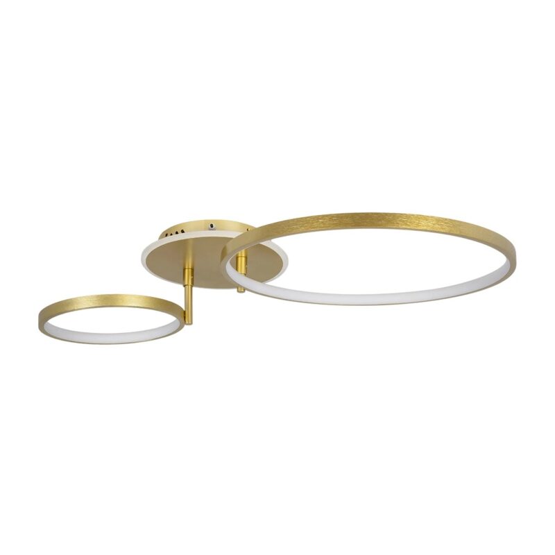 GLOBOSTAR® NEMESIS 61107 Μοντέρνο Φωτιστικό Οροφής LED 67W 7573lm 360° AC 220-240V IP20 Ρυθμιζόμενο Λευκό CCT με Χειριστήριο από 2700K έως 6000K Dimmable – Lumileds SMD Chip – Χρυσό Βούρτσας – Μ84 x Π45 x Υ13cm – 3 Χρόνια Εγγύηση