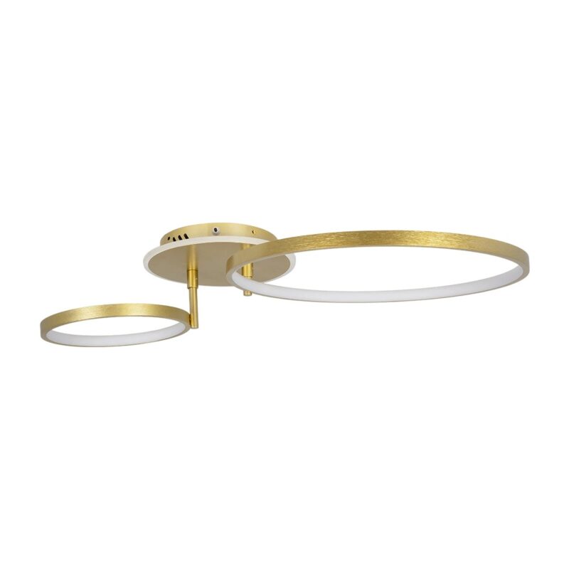 GLOBOSTAR® NEMESIS 61107 Μοντέρνο Φωτιστικό Οροφής LED 67W 7573lm 360° AC 220-240V IP20 Ρυθμιζόμενο Λευκό CCT με Χειριστήριο από 2700K έως 6000K Dimmable – Lumileds SMD Chip – Χρυσό Βούρτσας – Μ84 x Π45 x Υ13cm – 3 Χρόνια Εγγύηση