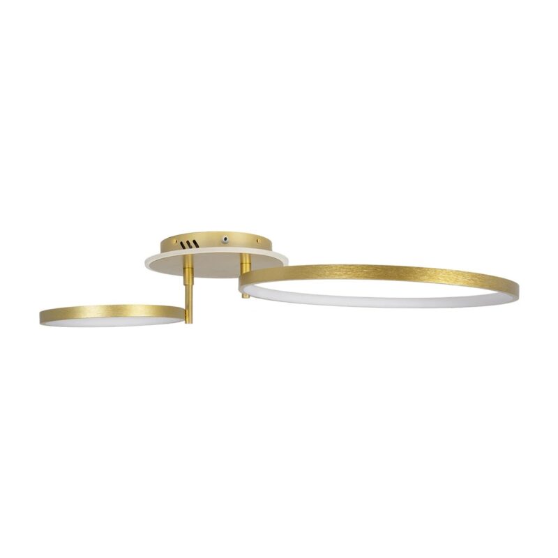 GLOBOSTAR® NEMESIS 61107 Μοντέρνο Φωτιστικό Οροφής LED 67W 7573lm 360° AC 220-240V IP20 Ρυθμιζόμενο Λευκό CCT με Χειριστήριο από 2700K έως 6000K Dimmable – Lumileds SMD Chip – Χρυσό Βούρτσας – Μ84 x Π45 x Υ13cm – 3 Χρόνια Εγγύηση