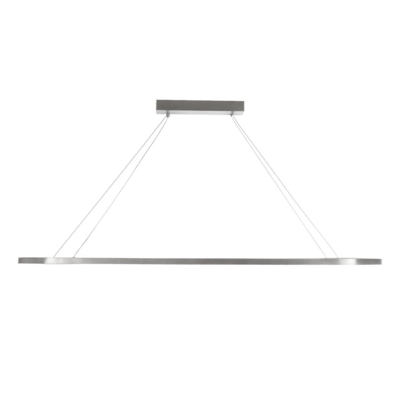 GLOBOSTAR® BOLIVAR 61273 Μοντέρνο Κρεμαστό Φωτιστικό Οροφής LED 54W 6210lm 360° AC 220-240V IP20 Ρυθμιζόμενο Λευκό CCT με Χειριστήριο από 2700K έως 6000K Dimmable – Lumileds SMD Chip – Νίκελ Βούρτσας – Μ120 x Π30 x Υ2cm – 3 Χρόνια Εγγύηση