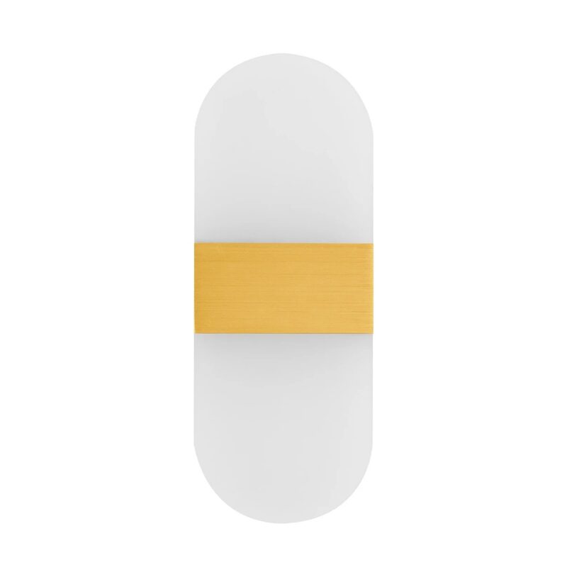 GLOBOSTAR® RARE 61338 Μοντέρνο Φωτιστικό Τοίχου – Απλίκα LED 5W 600lm 180° AC 220-240V IP20 Ρυθμιζόμενο Λευκό CCT με On/Off 2700K/4500K/6000K – Lumileds SMD Chip – Χρυσό Βούρτσας – Μ10 x Π4 x Υ27cm – 3 Χρόνια Εγγύηση