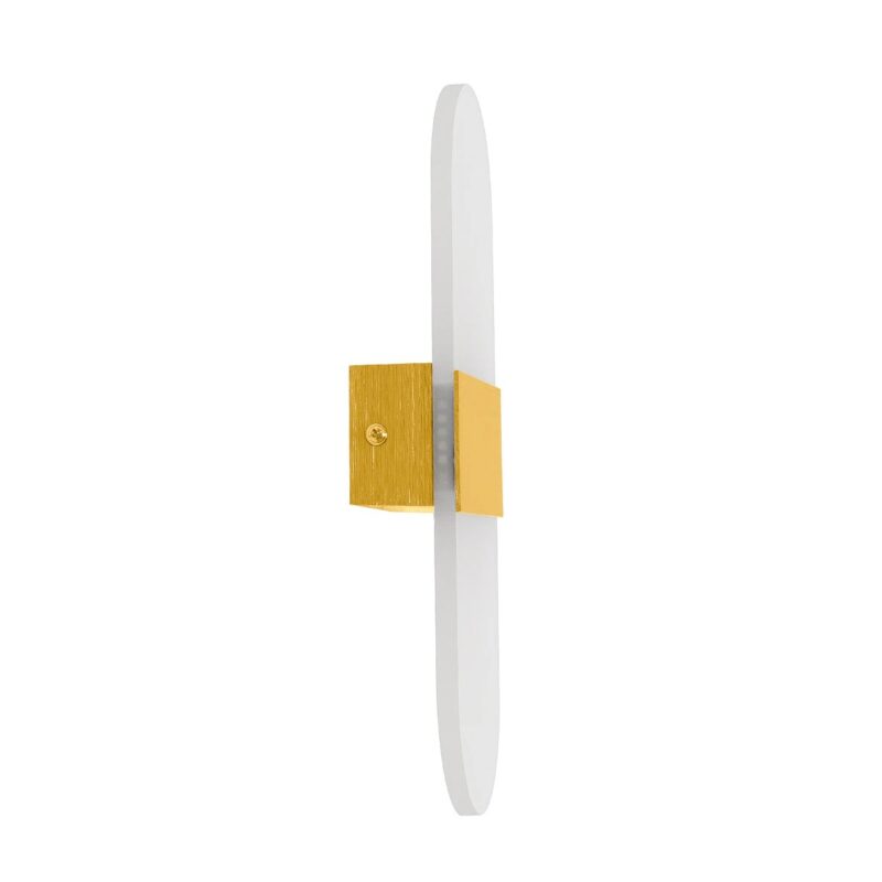 GLOBOSTAR® RARE 61338 Μοντέρνο Φωτιστικό Τοίχου – Απλίκα LED 5W 600lm 180° AC 220-240V IP20 Ρυθμιζόμενο Λευκό CCT με On/Off 2700K/4500K/6000K – Lumileds SMD Chip – Χρυσό Βούρτσας – Μ10 x Π4 x Υ27cm – 3 Χρόνια Εγγύηση