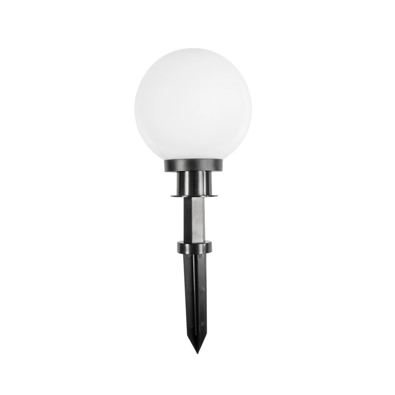 GLOBOSTAR® AGROS 61593 Φωτιστικό Κήπου / Καρφωτό με Ντουί 1 x E27 AC 220-240V Αδιάβροχο IP65 – Λευκό & Μάυρο – Μ20 x Π20 x Υ54cm