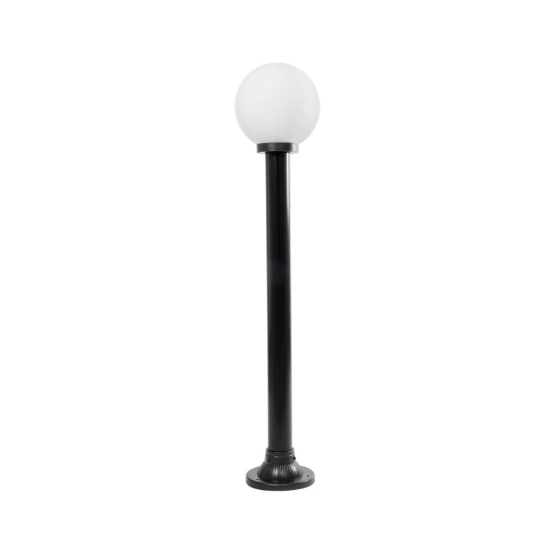 GLOBOSTAR® AGROS 61596 Φωτιστικό Κολωνάκι Κήπου με Ντουί 1 x E27 AC 220-240V Αδιάβροχο IP65 – Λευκό & Μάυρο – Μ20 x Π20 x Υ100cm