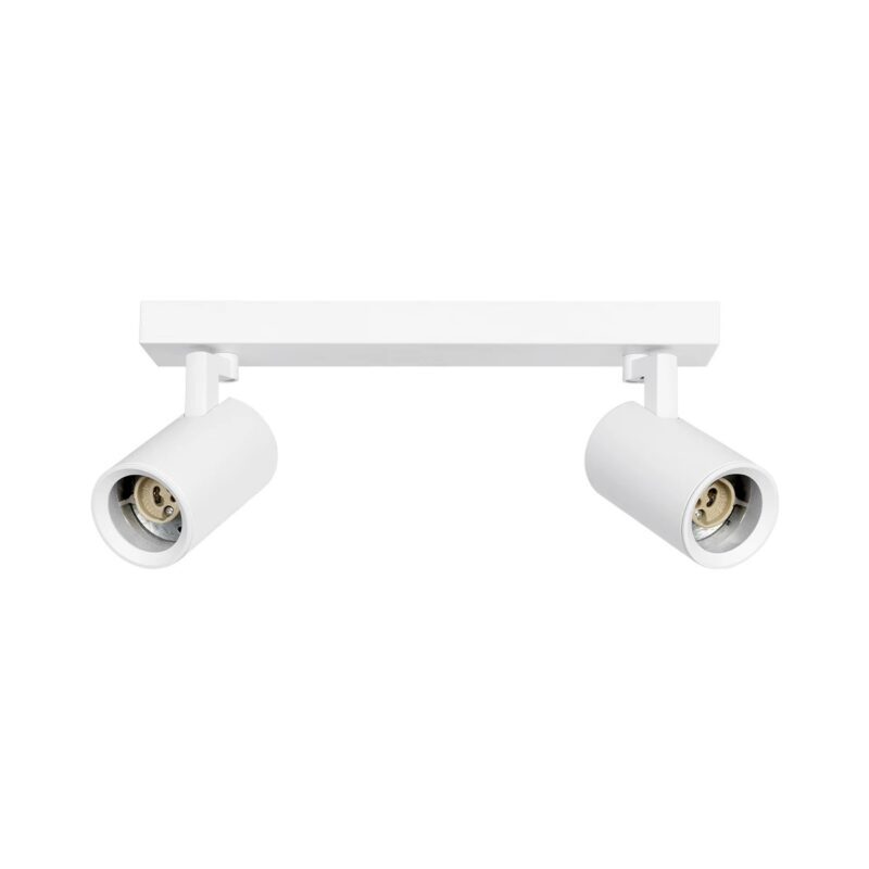 kelvo® SPOTA KLV-101-0137 Κινούμενο Φωτιστικό Σποτ Οροφής για 2 Λάμπες MR16 με Ντουί GU10 AC 220-240V IP20 – Λευκό Ματ – Μ30 x Π6 x Υ14.5cm