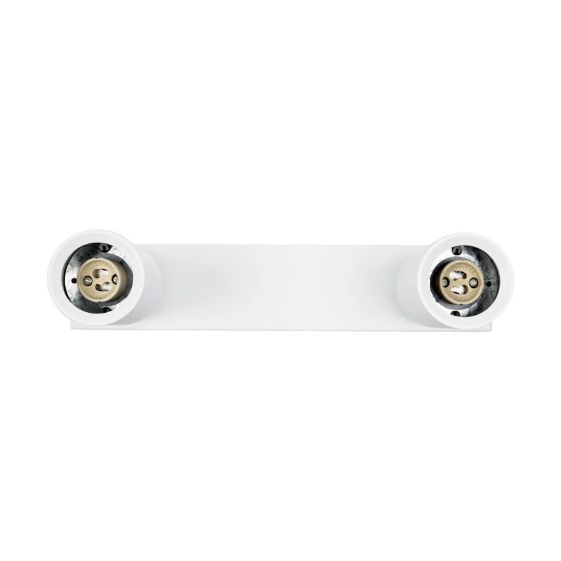 kelvo® SPOTA KLV-101-0137 Κινούμενο Φωτιστικό Σποτ Οροφής για 2 Λάμπες MR16 με Ντουί GU10 AC 220-240V IP20 – Λευκό Ματ – Μ30 x Π6 x Υ14.5cm