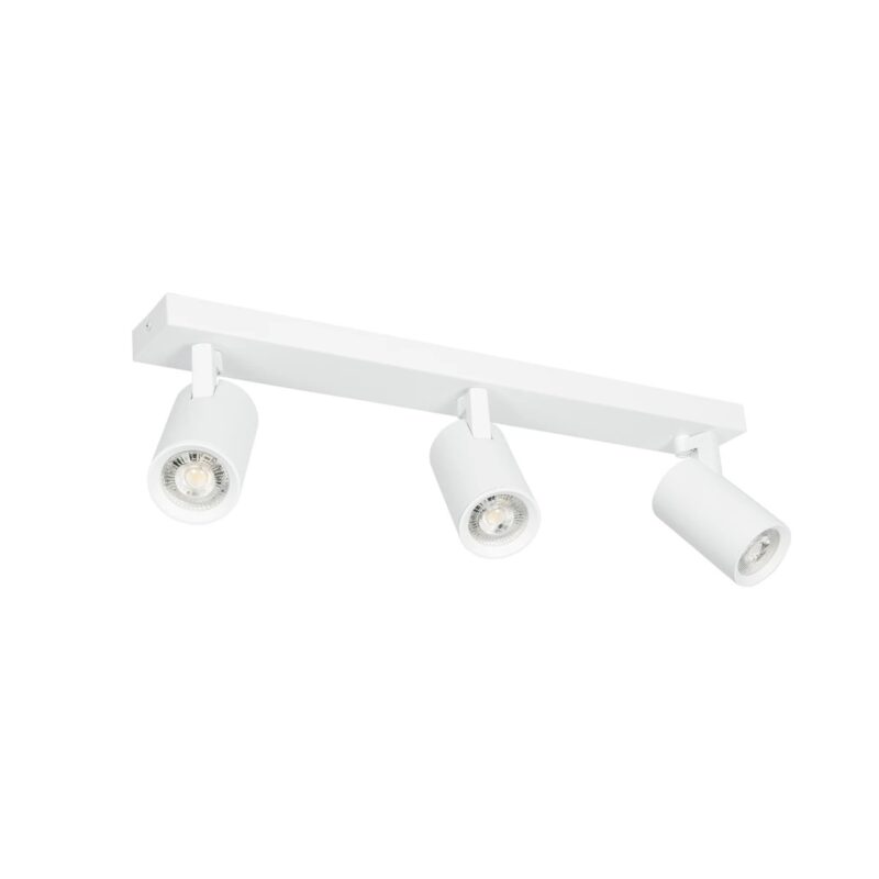 kelvo® SPOTA KLV-101-0139 Κινούμενο Φωτιστικό Σποτ Οροφής για 3 Λάμπες MR16 με Ντουί GU10 AC 220-240V IP20 – Λευκό Ματ – Μ48 x Π6.2 x Υ14cm