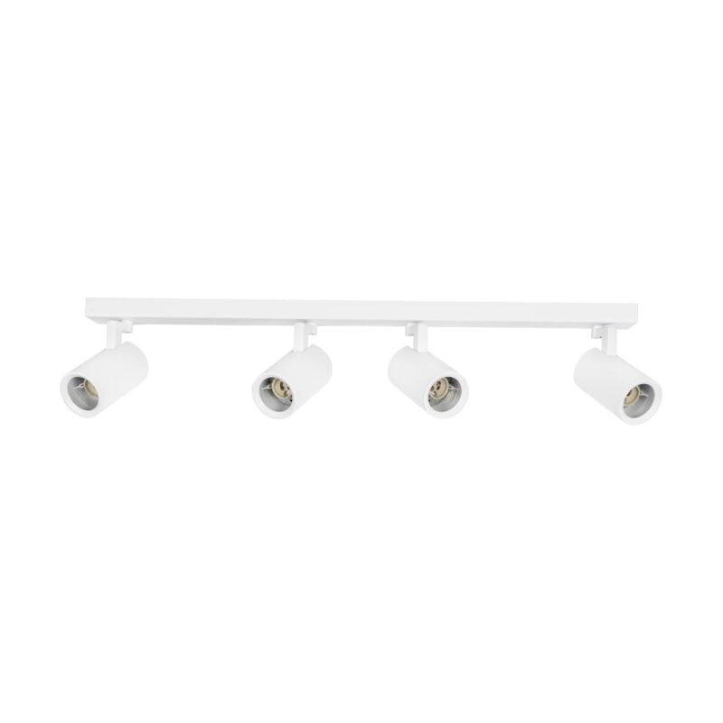 kelvo® SPOTA KLV-101-0141 Κινούμενο Φωτιστικό Σποτ Οροφής για 4 Λάμπες MR16 με Ντουί GU10 AC 220-240V IP20 – Λευκό Ματ – Μ64 x Π6 x Υ14cm