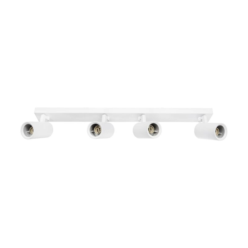 kelvo® SPOTA KLV-101-0141 Κινούμενο Φωτιστικό Σποτ Οροφής για 4 Λάμπες MR16 με Ντουί GU10 AC 220-240V IP20 – Λευκό Ματ – Μ64 x Π6 x Υ14cm