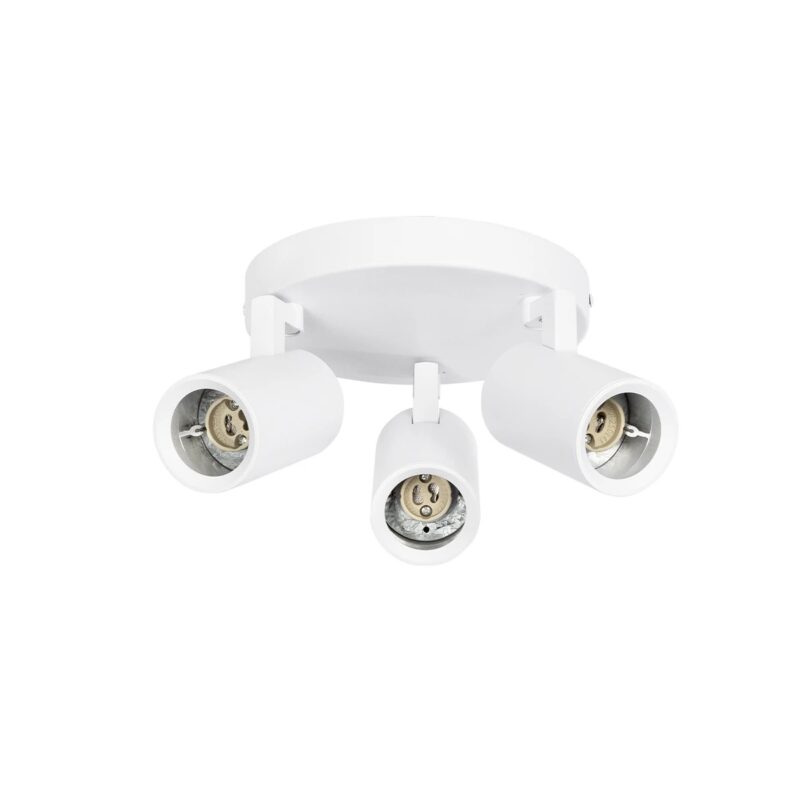 kelvo® SPOTA KLV-101-0145 Κινούμενο Φωτιστικό Σποτ Οροφής για 3 Λάμπες MR16 με Ντουί GU10 AC 220-240V IP20 – Λευκό Ματ – Μ19 x Π19 x Υ14cm