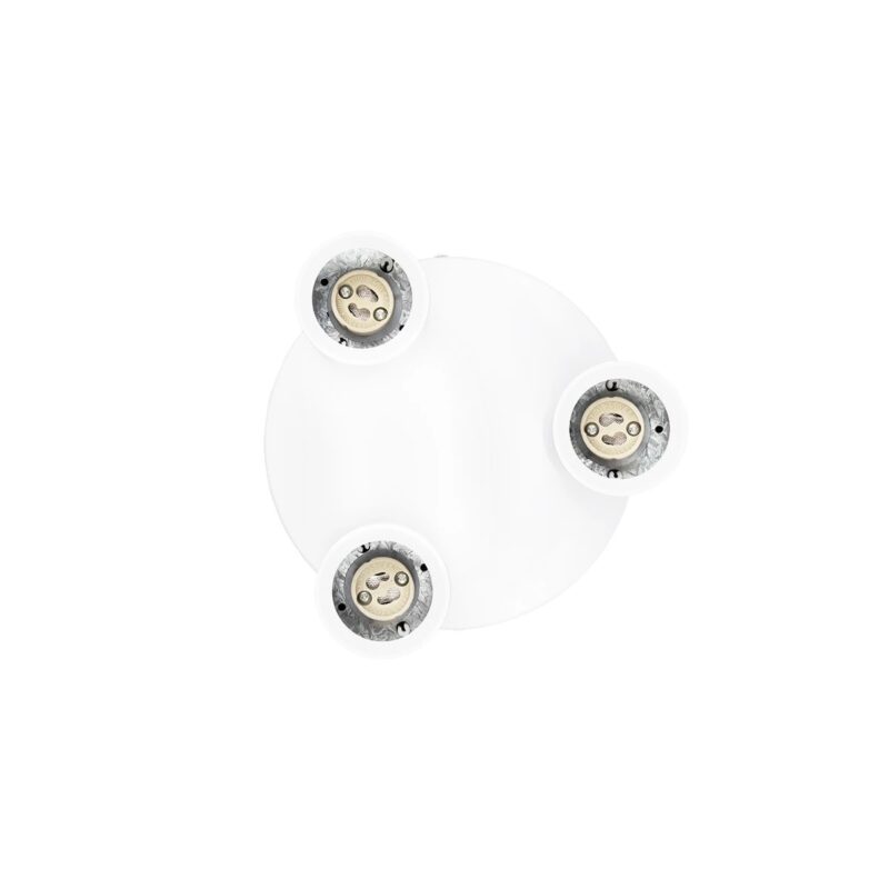 kelvo® SPOTA KLV-101-0145 Κινούμενο Φωτιστικό Σποτ Οροφής για 3 Λάμπες MR16 με Ντουί GU10 AC 220-240V IP20 – Λευκό Ματ – Μ19 x Π19 x Υ14cm