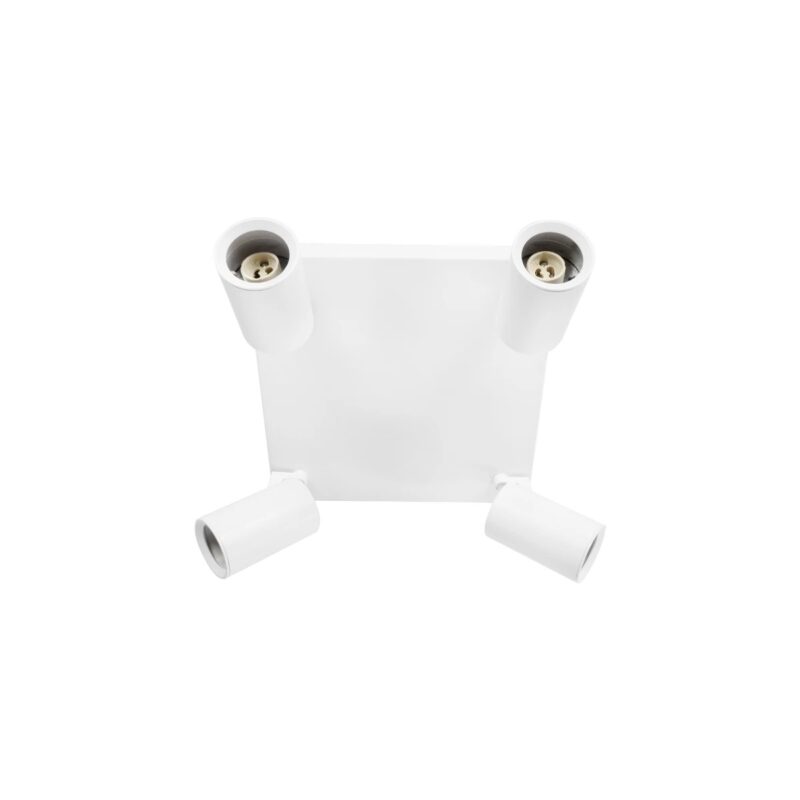 kelvo® SPOTA KLV-101-0147 Κινούμενο Φωτιστικό Σποτ Οροφής για 4 Λάμπες MR16 με Ντουί GU10 AC 220-240V IP20 – Λευκό Ματ – Μ26 x Π26 x Υ14cm
