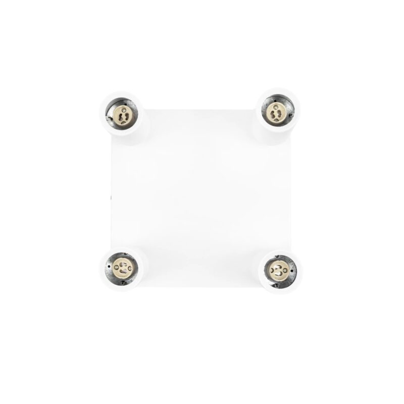 kelvo® SPOTA KLV-101-0147 Κινούμενο Φωτιστικό Σποτ Οροφής για 4 Λάμπες MR16 με Ντουί GU10 AC 220-240V IP20 – Λευκό Ματ – Μ26 x Π26 x Υ14cm
