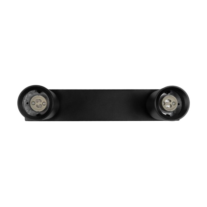 kelvo® SPOTA KLV-101-0136 Κινούμενο Φωτιστικό Σποτ Οροφής για 2 Λάμπες MR16 με Ντουί GU10 AC 220-240V IP20 – Μαύρο Ματ – Μ30 x Π6 x Υ14.5cm