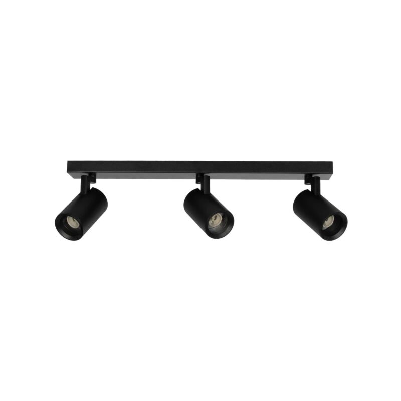 kelvo® SPOTA KLV-101-0138 Κινούμενο Φωτιστικό Σποτ Οροφής για 3 Λάμπες MR16 με Ντουί GU10 AC 220-240V IP20 – Μαύρο Ματ – Μ48 x Π6.2 x Υ14cm