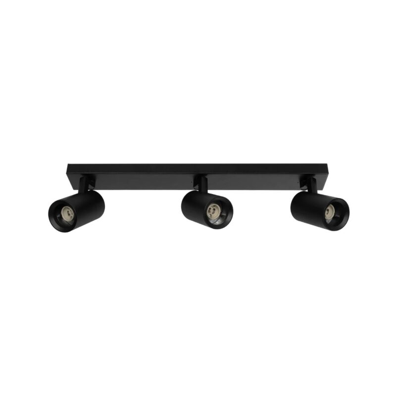 kelvo® SPOTA KLV-101-0138 Κινούμενο Φωτιστικό Σποτ Οροφής για 3 Λάμπες MR16 με Ντουί GU10 AC 220-240V IP20 – Μαύρο Ματ – Μ48 x Π6.2 x Υ14cm