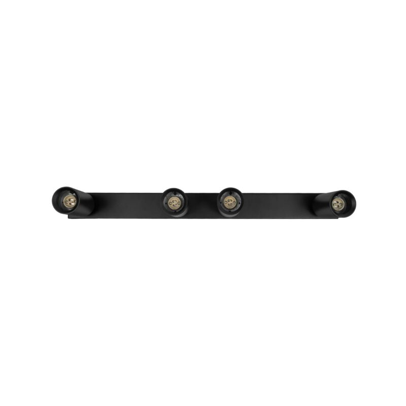 kelvo® SPOTA KLV-101-0140 Κινούμενο Φωτιστικό Σποτ Οροφής για 4 Λάμπες MR16 με Ντουί GU10 AC 220-240V IP20 – Μαύρο Ματ – Μ64 x Π6 x Υ14cm