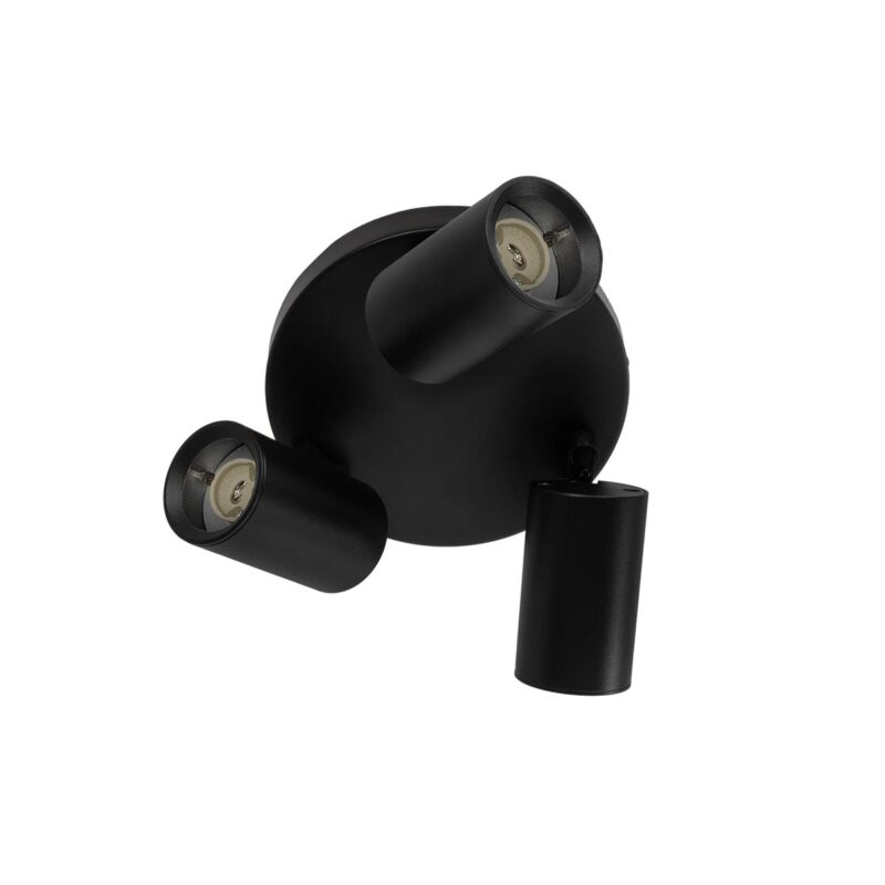 kelvo® SPOTA KLV-101-0144 Κινούμενο Φωτιστικό Σποτ Οροφής για 3 Λάμπες MR16 με Ντουί GU10 AC 220-240V IP20 – Μαύρο Ματ – Μ19 x Π19 x Υ14cm