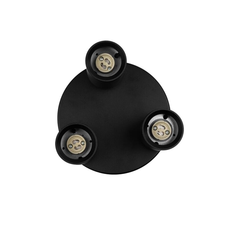 kelvo® SPOTA KLV-101-0144 Κινούμενο Φωτιστικό Σποτ Οροφής για 3 Λάμπες MR16 με Ντουί GU10 AC 220-240V IP20 – Μαύρο Ματ – Μ19 x Π19 x Υ14cm