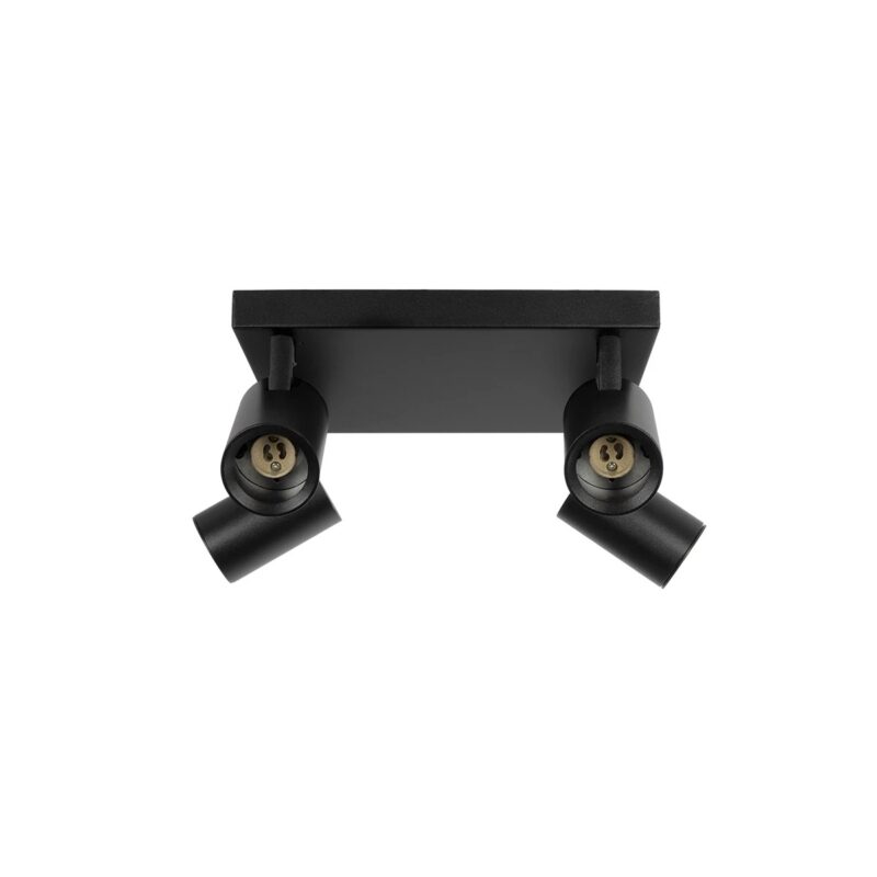 kelvo® SPOTA KLV-101-0146 Κινούμενο Φωτιστικό Σποτ Οροφής για 4 Λάμπες MR16 με Ντουί GU10 AC 220-240V IP20 – Μαύρο Ματ – Μ26 x Π26 x Υ14cm
